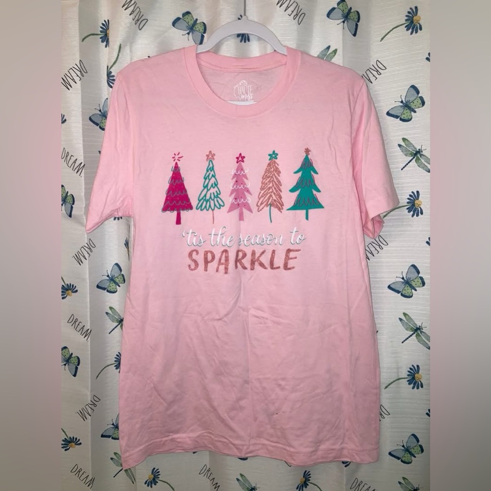 New without tags Pink Holiday Graphic Tee